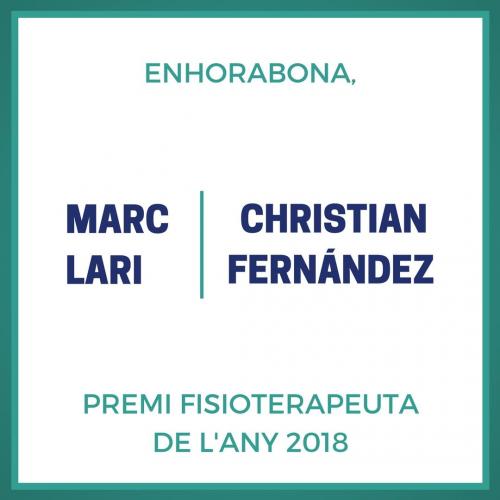 Marc Lari i Christian Fernández, Fisioterapeutes de l’Any 2018