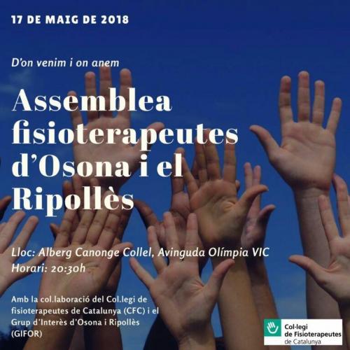 El Grupo de Interés de Fisioterapeutas de Osona y el Ripollès busca nuevos miembros y convoca asamblea el próximo 17 de mayo